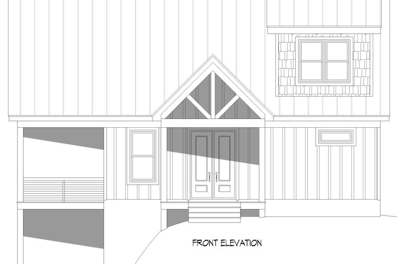 Architectural House Design - Exterior - Front Elevation 3 for Farmhouse House Plan #932-1153 - 2 bed, 2 bath