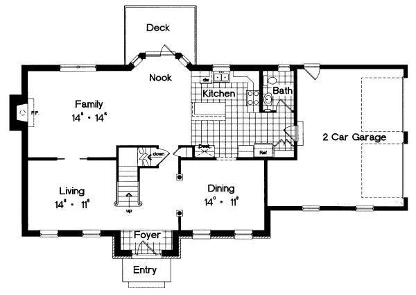 Colonial Floor Plan - Main Floor Plan #417-340