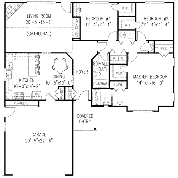 House Blueprint - European Floor Plan - Main Floor Plan #11-105