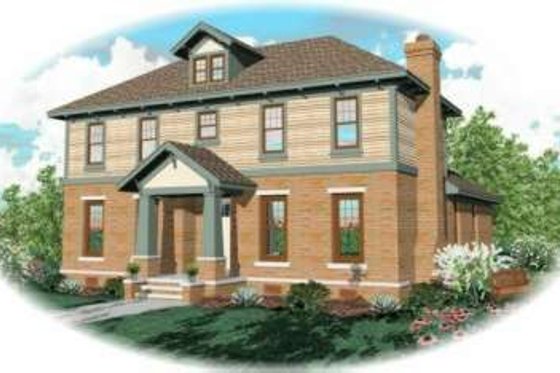 Exterior - Front Elevation for Colonial House Plan #81-438 - 3 bed, 2.5 bath