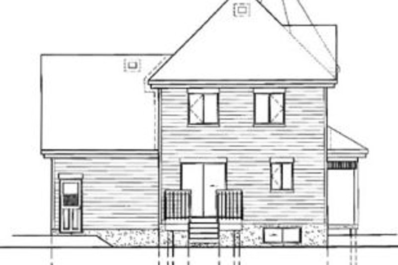 Architectural House Design - Exterior - Rear Elevation for Victorian House Plan #25-2035 - 3 bed, 1.5 bath