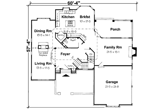Floor Plan - Main Floor for Traditional House Plan #312-151 - 4 bed, 3.5 bath