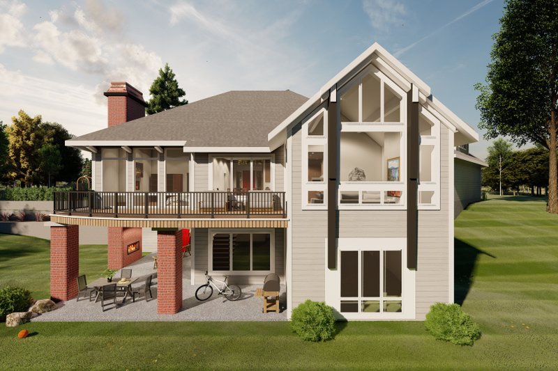 Architectural House Design - Exterior - Rear Elevation for Tudor House Plan #1122-20 - 2 bed, 2 bath
