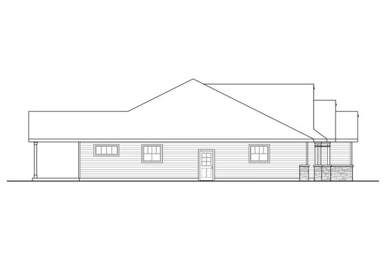 Exterior - Other Elevation for Ranch House Plan #124-1165 - 3 bed, 2 bath