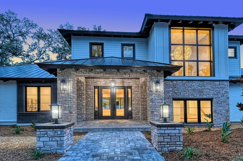 House Plan Design - Exterior - Front Elevation 4 for Modern House Plan #928-366 - 5 bed, 4.5 bath
