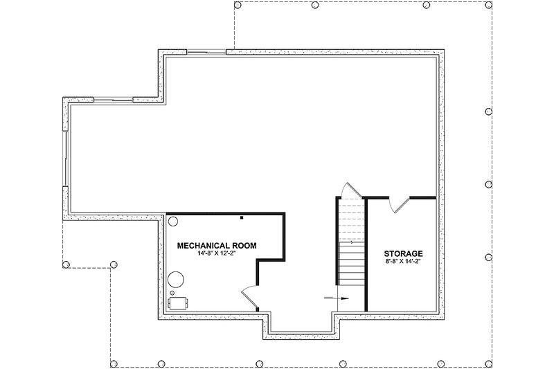 House Blueprint - Floor Plan - Lower Floor for Farmhouse House Plan #23-2792 - 5 bed, 2.5 bath
