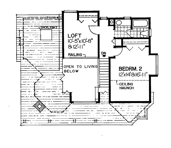 Cottage Floor Plan - Upper Floor Plan #47-103
