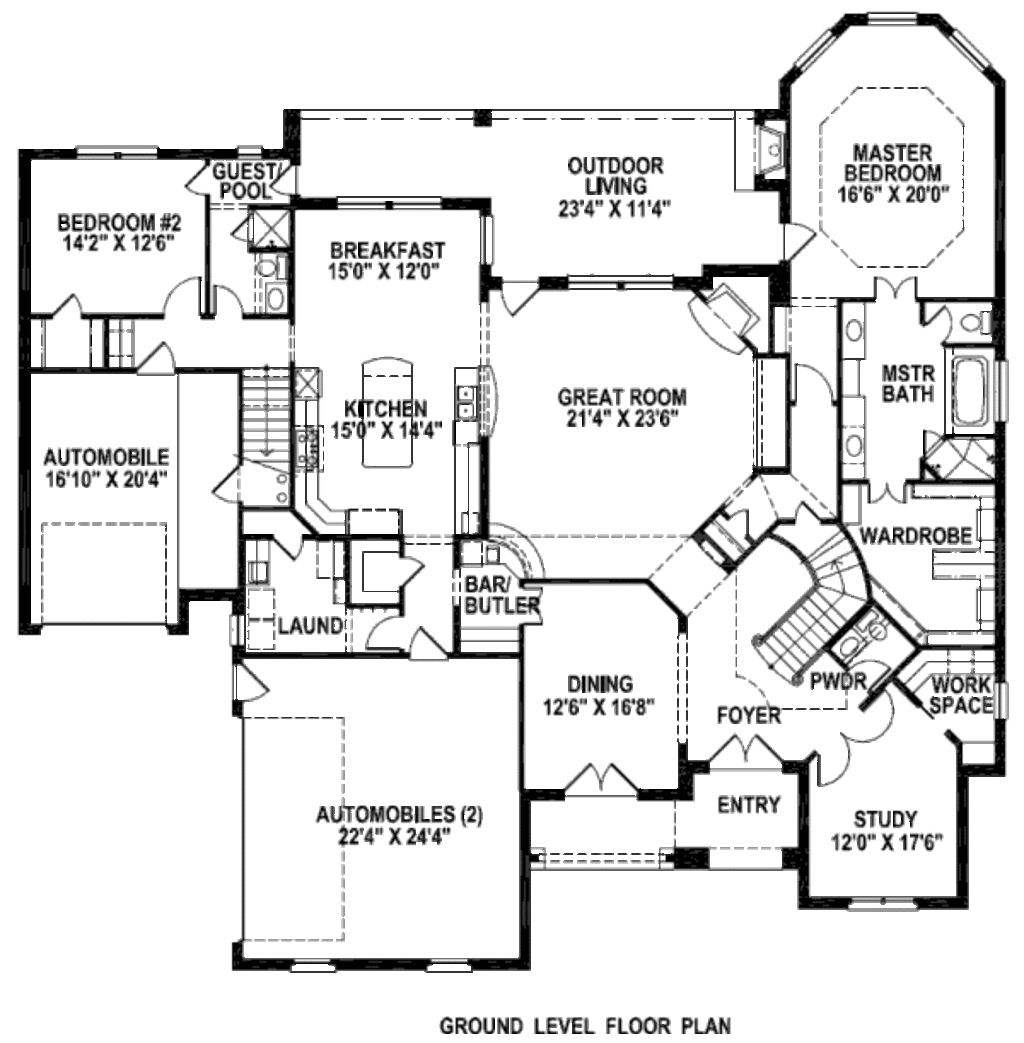 European Style House Plan - 4 Beds 4.5 Baths 4469 Sq/Ft Plan #141-270 ...