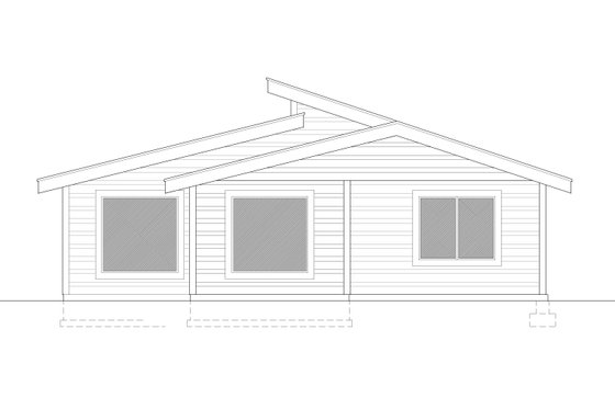 Exterior - Rear Elevation for Contemporary House Plan #112-241 - 3 bed, 2 bath