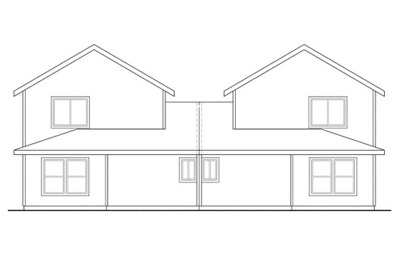 Exterior - Rear Elevation for Traditional House Plan #124-813 - 6 bed, 3 bath