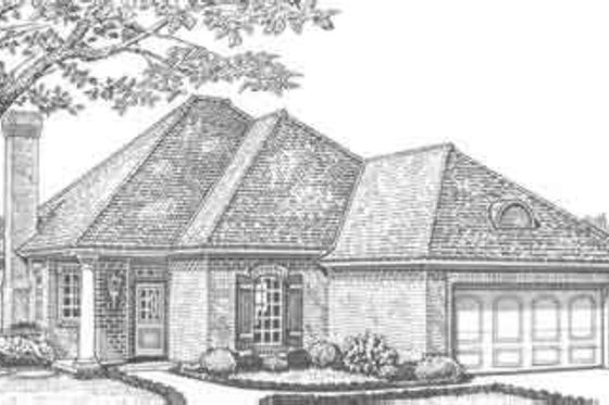 Exterior - Front Elevation for European House Plan #310-303 - 3 bed, 2 bath