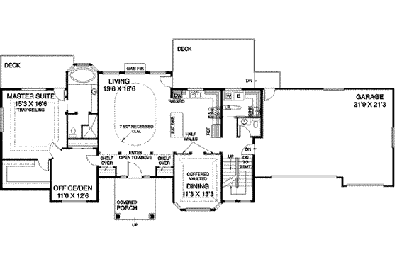 Floor Plan - Main Floor for Traditional House Plan #60-560 - 4 bed, 2 bath