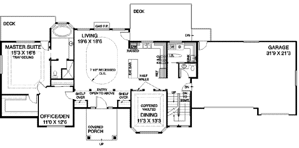 Home Plan - Traditional Floor Plan - Main Floor Plan #60-560