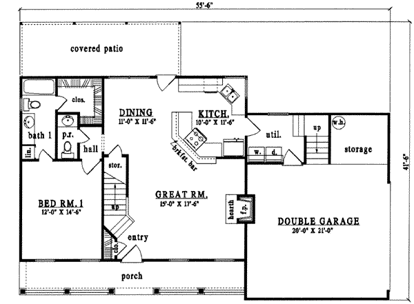 Farmhouse Floor Plan - Main Floor Plan #42-327