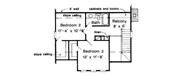 Home Plan - Bungalow Floor Plan - Upper Floor Plan #410-153
