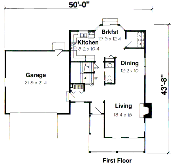 Floor Plan - Main Floor for Country House Plan #312-822 - 3 bed, 2.5 bath