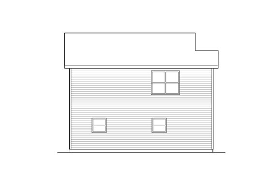 Exterior - Rear Elevation for Traditional House Plan #22-456 - 1 bed, 1 bath