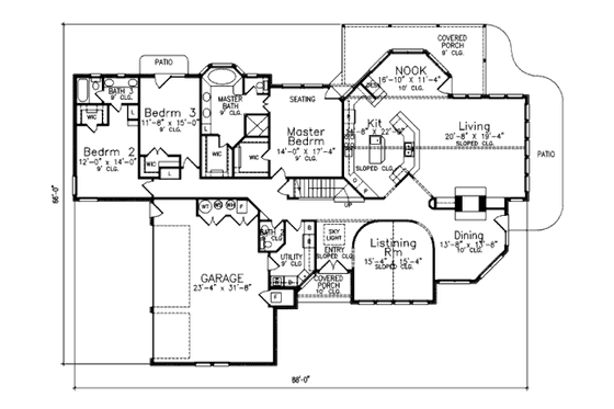 Floor Plan - Main Floor for Traditional House Plan #52-224 - 3 bed, 3.5 bath