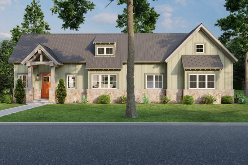 House Blueprint - Cottage Exterior - Front Elevation Plan #923-345