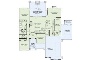 Floor Plan - Main Floor for Craftsman House Plan #17-2516 - 4 bed, 3 bath