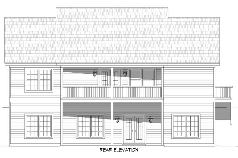 Architectural House Design - Exterior - Rear Elevation 1 for Farmhouse House Plan #932-549 - 3 bed, 2.5 bath