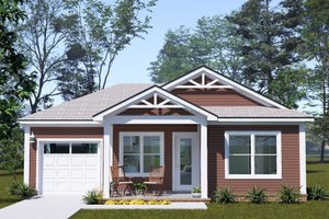 Architectural House Design - Exterior - Front Elevation for Cottage House Plan #513-2456 - 2 bed, 2 bath