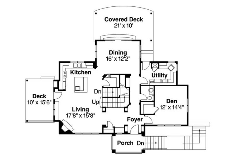 Dream House Plan - Floor Plan - Main Floor for Mediterranean House Plan #124-863 - 3 bed, 2.5 bath
