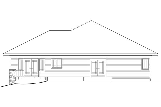 Exterior - Rear Elevation House Plan #124-707 - 2 bed, 2 bath