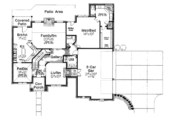 Floor Plan - Main Floor for European House Plan #310-873 - 4 bed, 3.5 bath