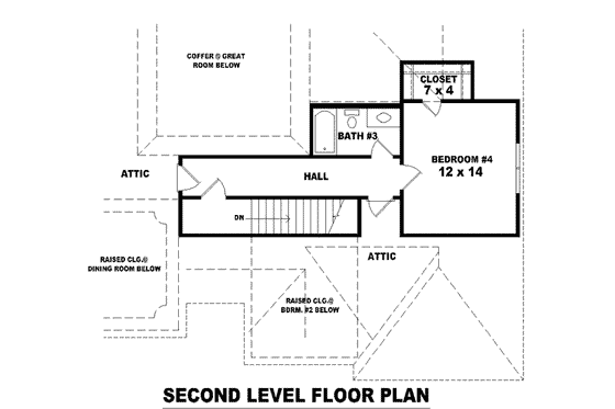 Floor Plan - Upper Floor for European House Plan #81-1343 - 4 bed, 4 bath