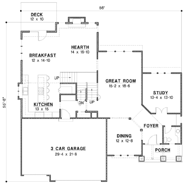 Traditional Floor Plan - Main Floor Plan #67-876