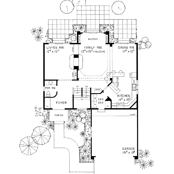 House Design - Traditional Floor Plan - Main Floor Plan #72-329