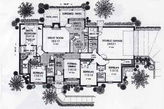 Floor Plan - Main Floor for Colonial House Plan #310-805 - 4 bed, 0 bath