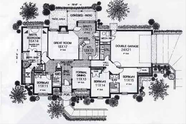 Colonial Floor Plan - Main Floor Plan #310-805