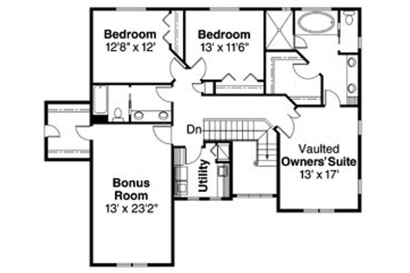 Home Plan - Floor Plan - Upper Floor for Traditional House Plan #124-743 - 3 bed, 2.5 bath