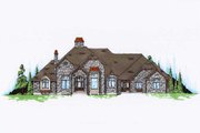 European Style House Plan - 4 Beds 5 Baths 4435 Sq/Ft Plan #5-347 