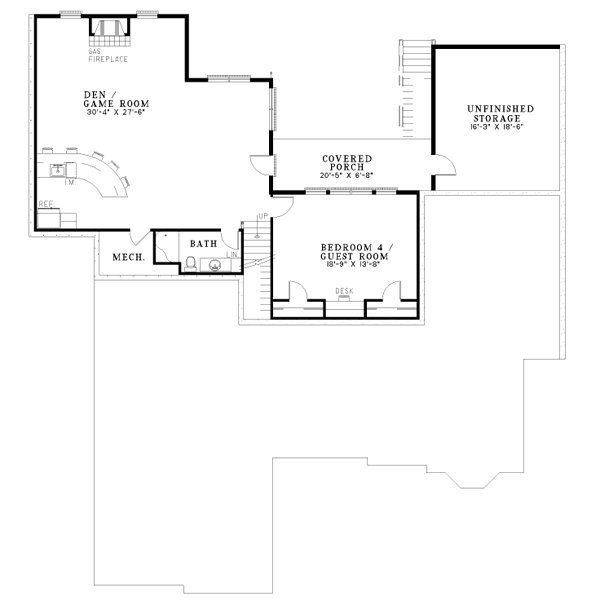 Home Plan - European Floor Plan - Lower Floor Plan #17-171