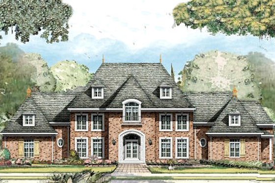 Exterior - Front Elevation for European House Plan #424-223 - 4 bed, 5.5 bath