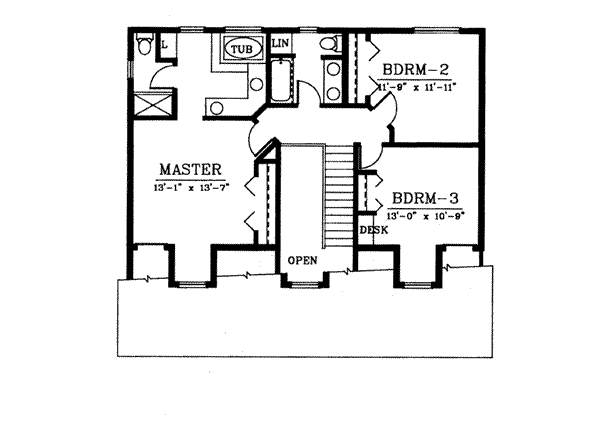 House Plan Design - Country Floor Plan - Upper Floor Plan #94-204