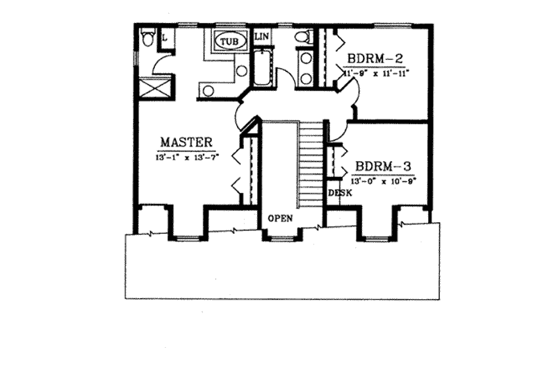 Dream House Plan - Floor Plan - Upper Floor for Country House Plan #94-204 - 3 bed, 2.5 bath