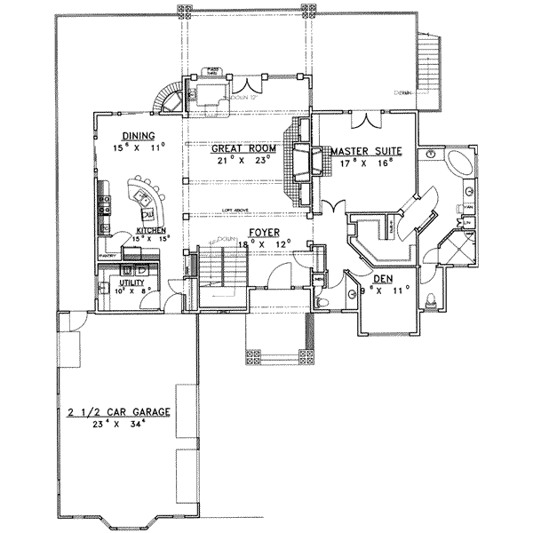 Bungalow Floor Plan - Main Floor Plan #117-386