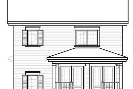 Exterior - Rear Elevation for Country House Plan #23-743 - 3 bed, 1.5 bath