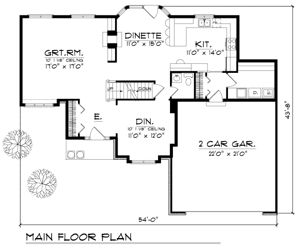 Traditional Floor Plan - Main Floor Plan #70-368