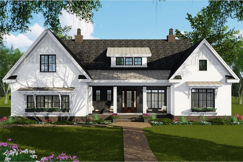 Architectural House Design - Farmhouse Exterior - Front Elevation Plan #51-1143