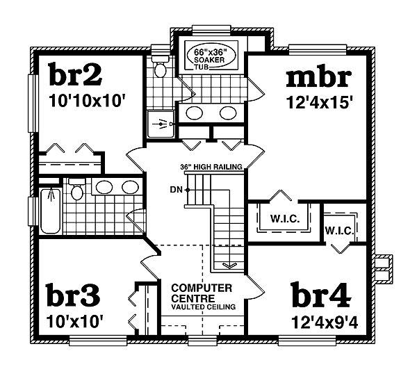 Country Floor Plan - Upper Floor Plan #47-425