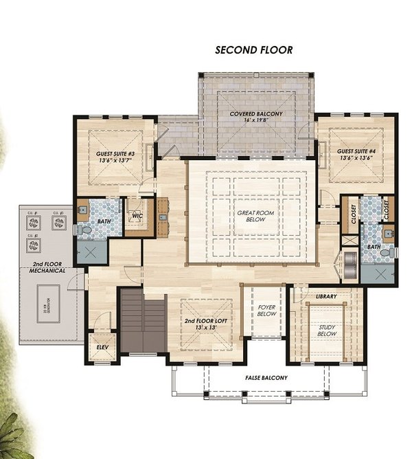 Modern Floor Plan - Upper Floor Plan #548-47