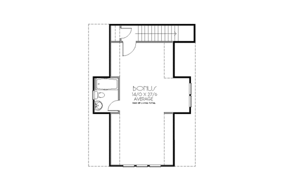 Floor Plan - Other Floor for Craftsman House Plan #423-20, 1 bath