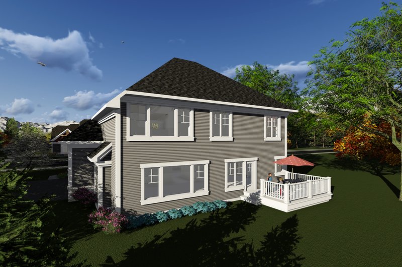 Home Plan - Exterior - Rear Elevation for Craftsman House Plan #70-1278 - 4 bed, 2.5 bath