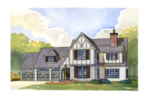 Tudor Exterior - Front Elevation Plan #901-107