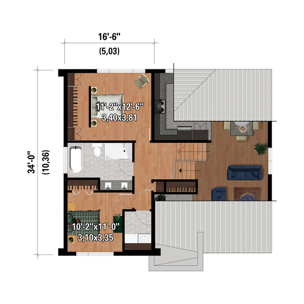House Plan Design - Contemporary Floor Plan - Upper Floor Plan #25-4879